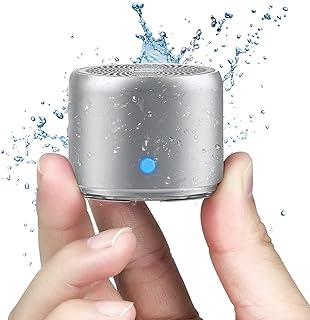 Travel Case Packed, Wireless Mini Bluetooth Speaker with Custom Bass Radiator. EWA A106, Small But Loud, The Next Generation of Portable Speakers for Home, Outdoors, Shower (Silver)