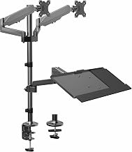 VIVO Black Dual Monitor Sit-Stand Workstation Desk Mount, STAND-SIT2B