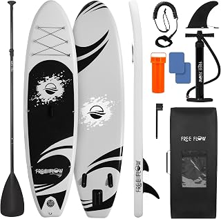 SereneLife Premium Inflatable Stand Up Paddle Board (6 Inches Thick) with SUP Accessories & Carry Bag | Wide Stance, Bottom Fin for Paddling, Surf Control, Non-Slip Deck | Youth & Adult Standing Boat