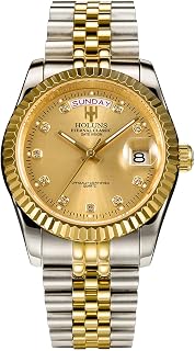 41MM Mens Luxury Quartz Watch with Calendar Luminous Waterproof Wrist Watches