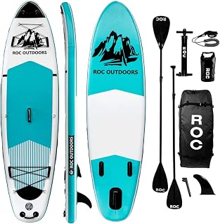 Roc Inflatable Stand Up Paddle Boards with Premium SUP Paddle Board Accessories, Wide Stable Design, Non-Slip Comfort Deck for Youth & Adults