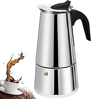 2 Cup 100 ml 3.3 oz Stovetop Espresso Maker Stainless Steel Moka Pot Espresso Maker Cafeteras Italian Coffee Maker Capable Moka Coffee Machine Greca Coffee Maker for Home Camping