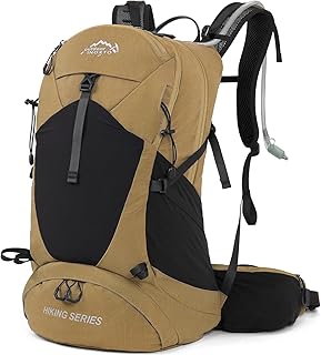 IX INOXTO Hiking Backpack,35L Waterproof Hiking Daypack with 3L Water Bladder and Rain Cover, Lightweight Travel Camping Back