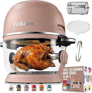 Fritaire Glass Air Fryer Non Toxic, 9-in-1 Pro, Rotisserie, Self Cleaning