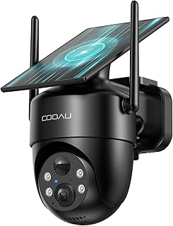 COOAU Solar Security Cameras Wireless Outdoor, 2K 360° Home Surveillance