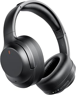 Active Noise Cancelling Headphones, Upgraded Wireless Bluetooth Headphones with ENC Microphone, HiFi Stereo Deep Bass, Noise Cancelling Headphones Lightweight, BT 5.4 for Travel/Office/Home, Black