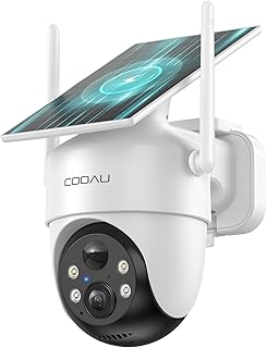 COOAU Solar Security Cameras Wireless Outdoor, 2K 360° Home Surveillance