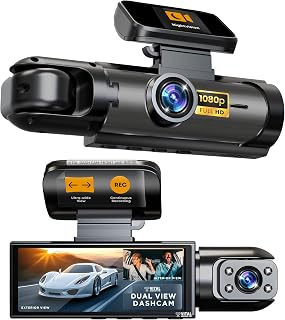 Vital Dashcam Pro Dash Cam Front and Rear Camera for Cars Dual Car Camera with Night Vision, G-Sensor 24/7 Parking Surveillance, Loop Recording, Wide Angle Easy Setup Vital Dash Cam for Car Security