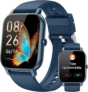 Smart Watches for Men Women, Fitness Tracker with Activity Counter/Sleep Monitor, IP68 Waterproof Smart Watch for Android iPhone iOS Compatible (Midnight Blue, 1.83)