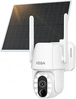 Xega 4G LTE Solar Security Camera Wireless Outdoor,No WiFi SIM Card CCTV 2K