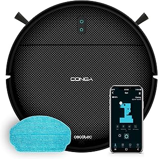 Cecotec Robot Vacuum Cleaner with Gyroscopic Navigation and App Conga M10 X-Treme. 2000Pa, Sweeping, Vacuuming, Wiping and Moping, 120 min Autonomy, Fall Sensors and 2 Side Brushes