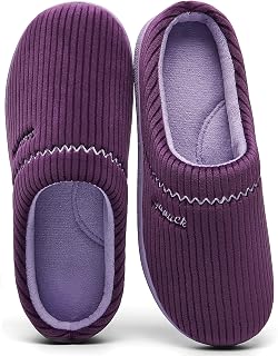 House Slippers for Women with Arch Support | Memory Foam Non-Slip, Two Tone Embroidered Soft Home Slippers, All Season Comfort