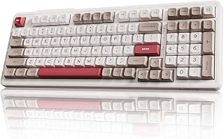 AUSDOM H98 Wireless Bluetooth Mechanical Keyboard, BT5.3/Type-C/2.4G Tri-Mode Hot Swappable Custom Gaming Keyboards, Gasket, RGB, Numpad, Computer Keyboard for Mac/Win/Office, 98 Keys(Clicky Sound)