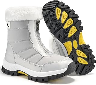 Snow Boots for Women 2026: Comfortable Winter Boot Warm Fur Lined Mid Calf Shoes with Zipper for Hiking Walking