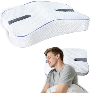 Anti-Snore Memory Foam Pillow for Side Sleepers, White