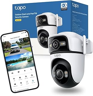 Tapo C545D Wireless Outdoor Dual Lens 2K 3MP Camera – 360° Wireless Outdoor WiFi Security Camera, AI Detection for Person/Vehicle/Animal, Color Night Vision, IP66