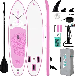 'FunWater 8'/10'/10'6''/11'6'' Inflatable Stand Up Paddle Board with Premium SUP Paddleboard Accessories, Wide Stable Anti-Slip EVA Deck,Paddle Boards for Adults & Youth of All Skill Levels'