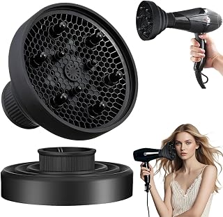 Diffuser for hair dryer, diffuser hair universal, diffuser attachment hair dryer, foldable, for curly or wavy hair styling, black