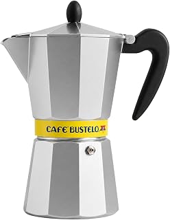 LORD'S ROCKS Café Bustelo Stovetop Espresso Maker – 300 ml Cup Moka Pot Coffee Percolator, Durable Aluminum with Heat-Resistant Handle – Authentic Café-Style Coffee at Home