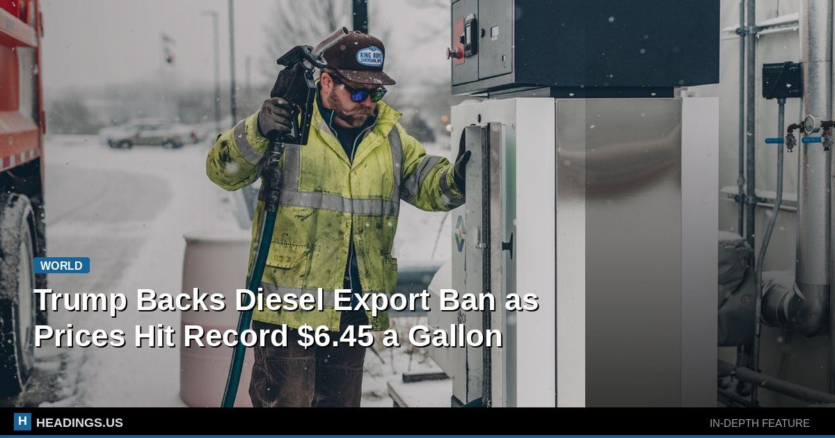 Trump Backs Diesel Export Ban as Prices Hit Record $6.45 a Gallon