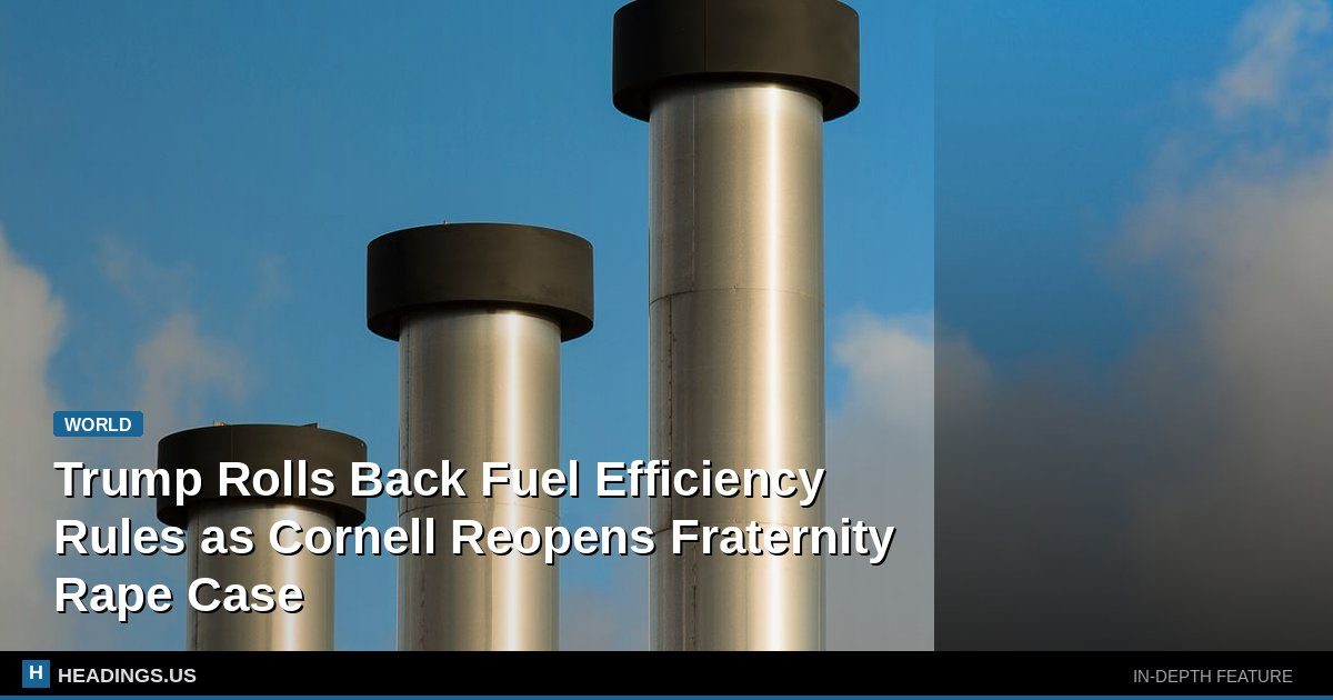 Trump Rolls Back Fuel Efficiency Rules as Cornell Reopens Fraternity Rape Case
