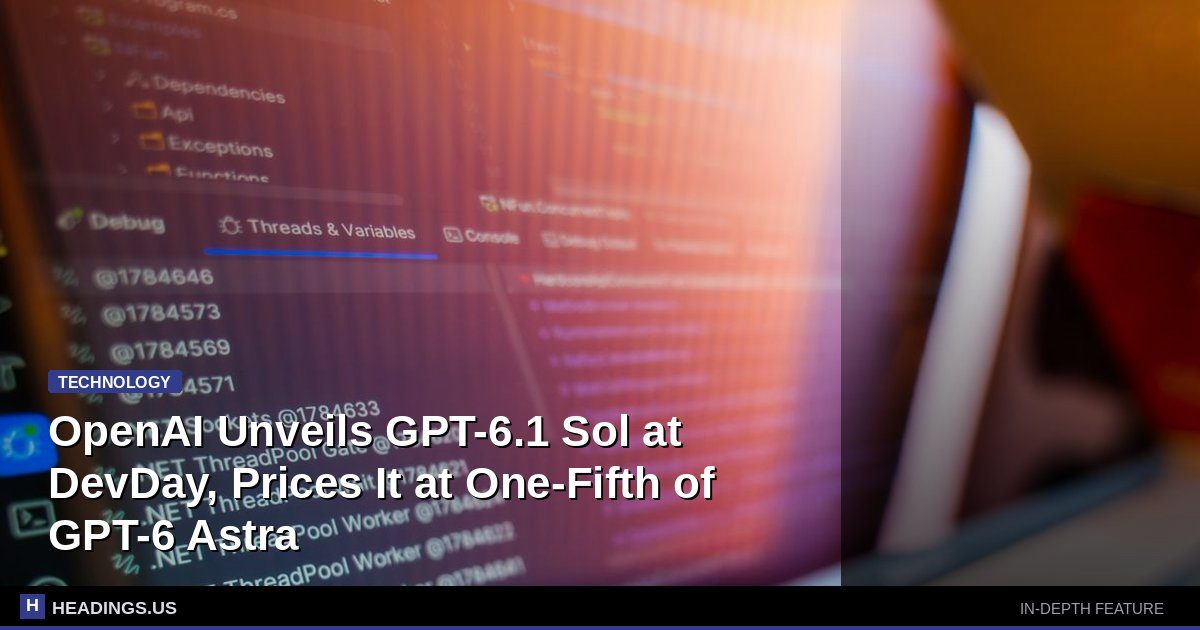 OpenAI Unveils GPT-6.1 Sol at DevDay, Prices It at One-Fifth of GPT-6 Astra