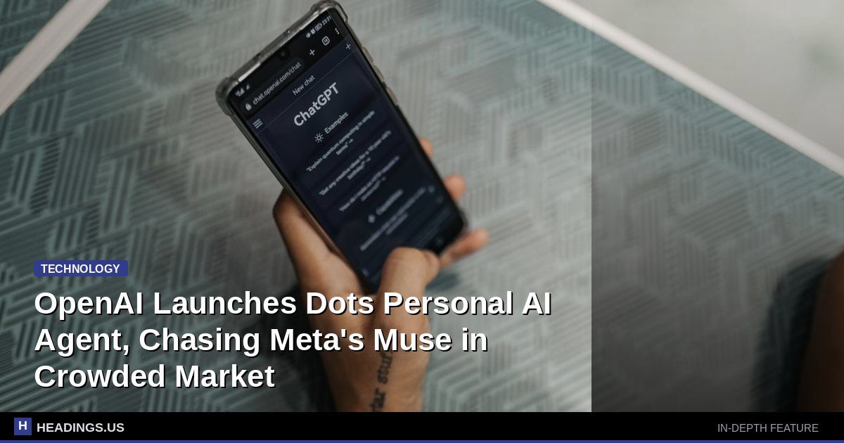 OpenAI logo displayed at developer conference announcing new Dots personal agent