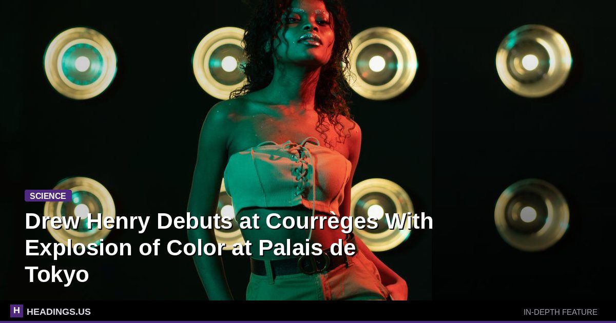 Colorful neon garments on runway at Drew Henry's Courrèges debut show in Paris