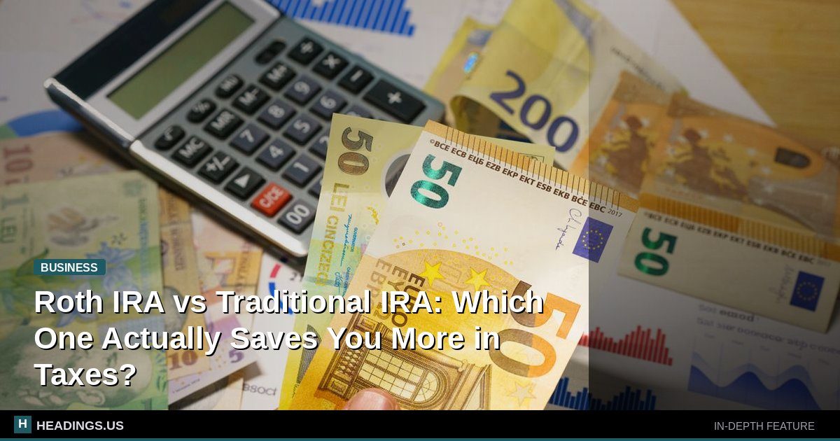 Roth and traditional IRA comparison chart with retirement savings account documents