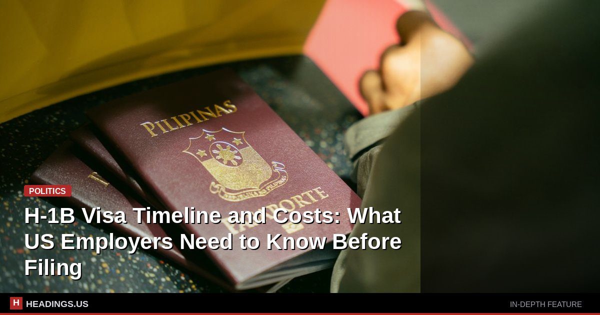 Employer reviewing H-1B visa paperwork with a laptop and calculator on a desk