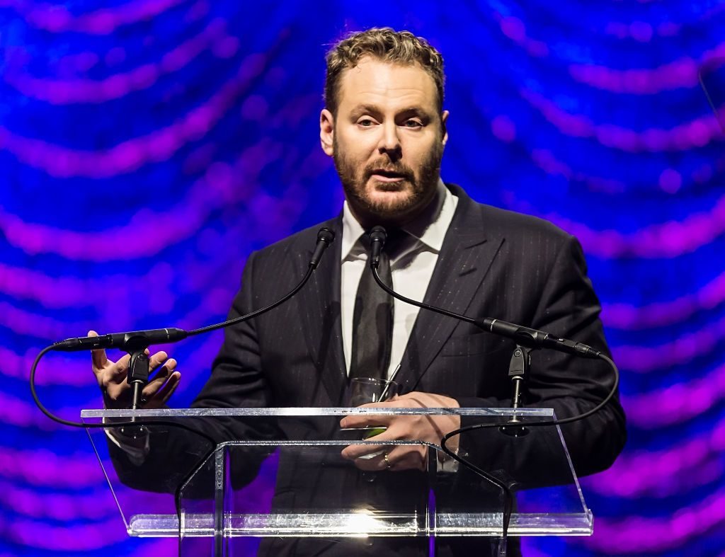 Sean Parker speaks on stage at a technology conference in California