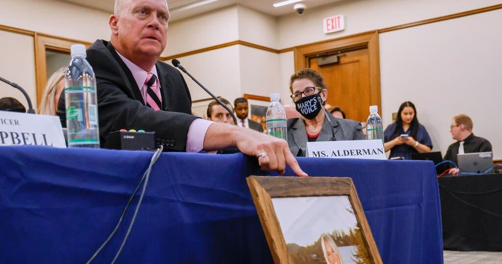Grieving father speaks at podium about violent crime bill in South Carolina