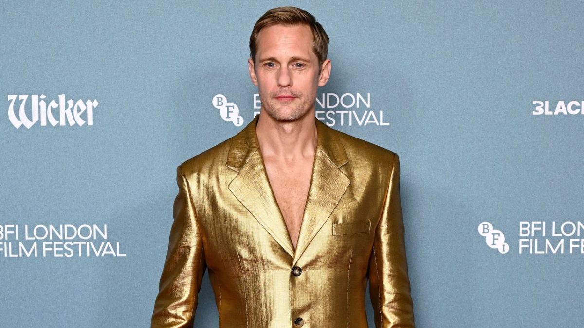 Alexander Skarsgård on the red carpet at the BFI London Film Festival