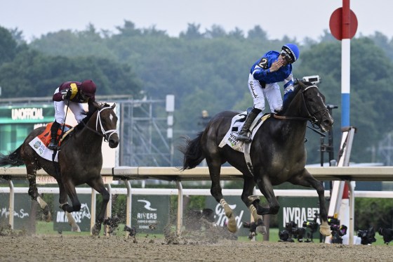 Sovereignty beats Journalism to win the Belmont Stakes at Saratoga